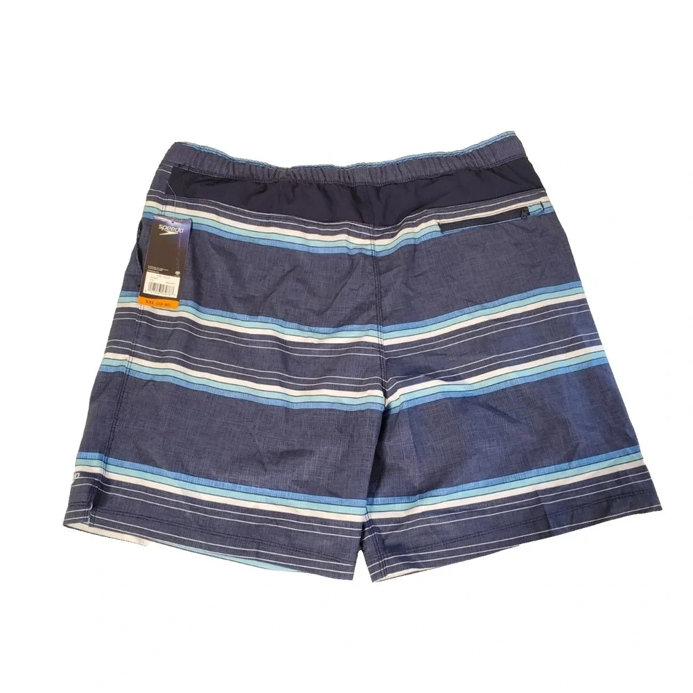 Speedo Men's 2XL- XXL (38/40) Blue Swim Trunks Board Shorts‎ NWT